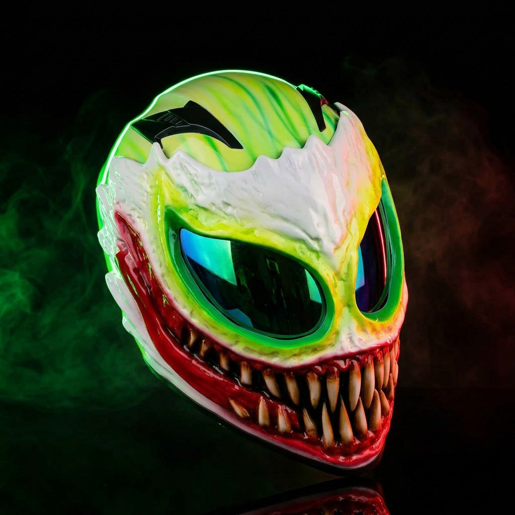 Toxic Venom Motorcycle Helmet - Neon Carnage Edition