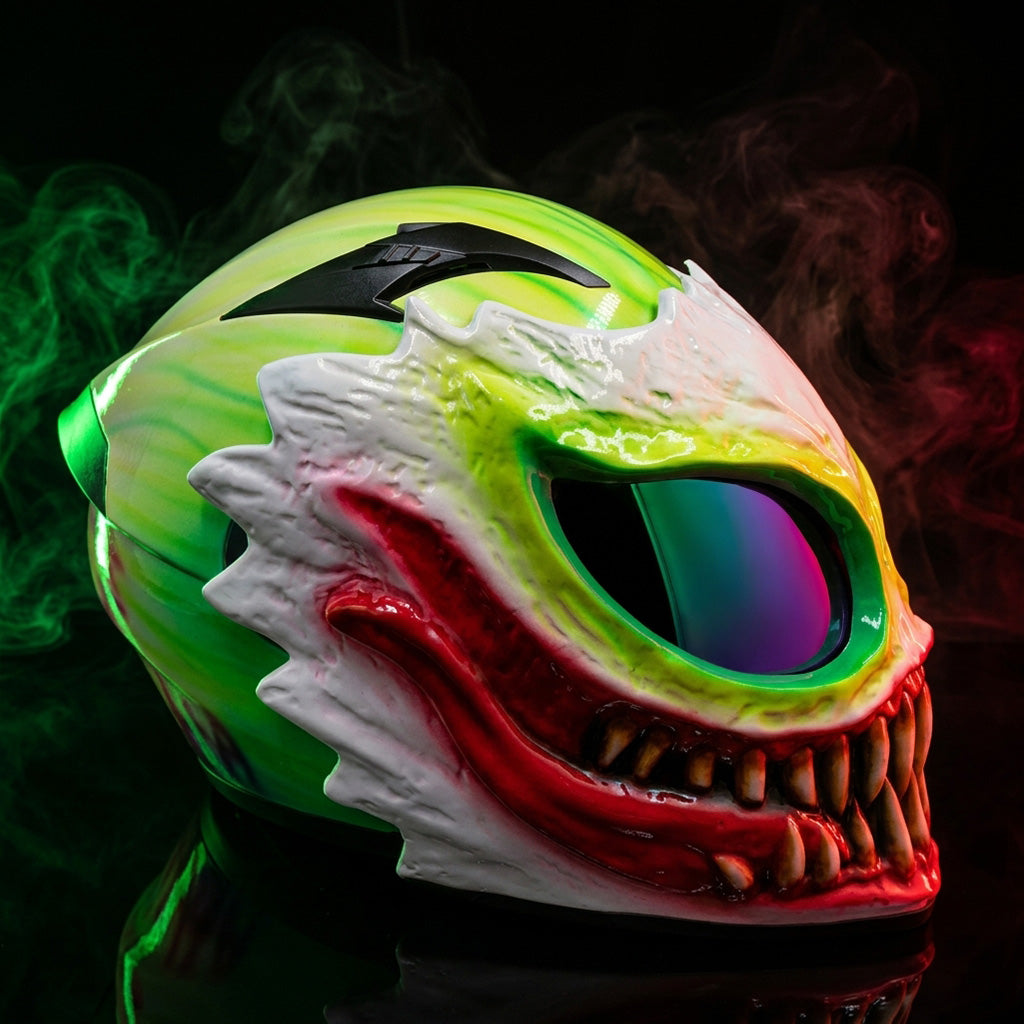 Toxic Venom Motorcycle Helmet - Neon Carnage Edition
