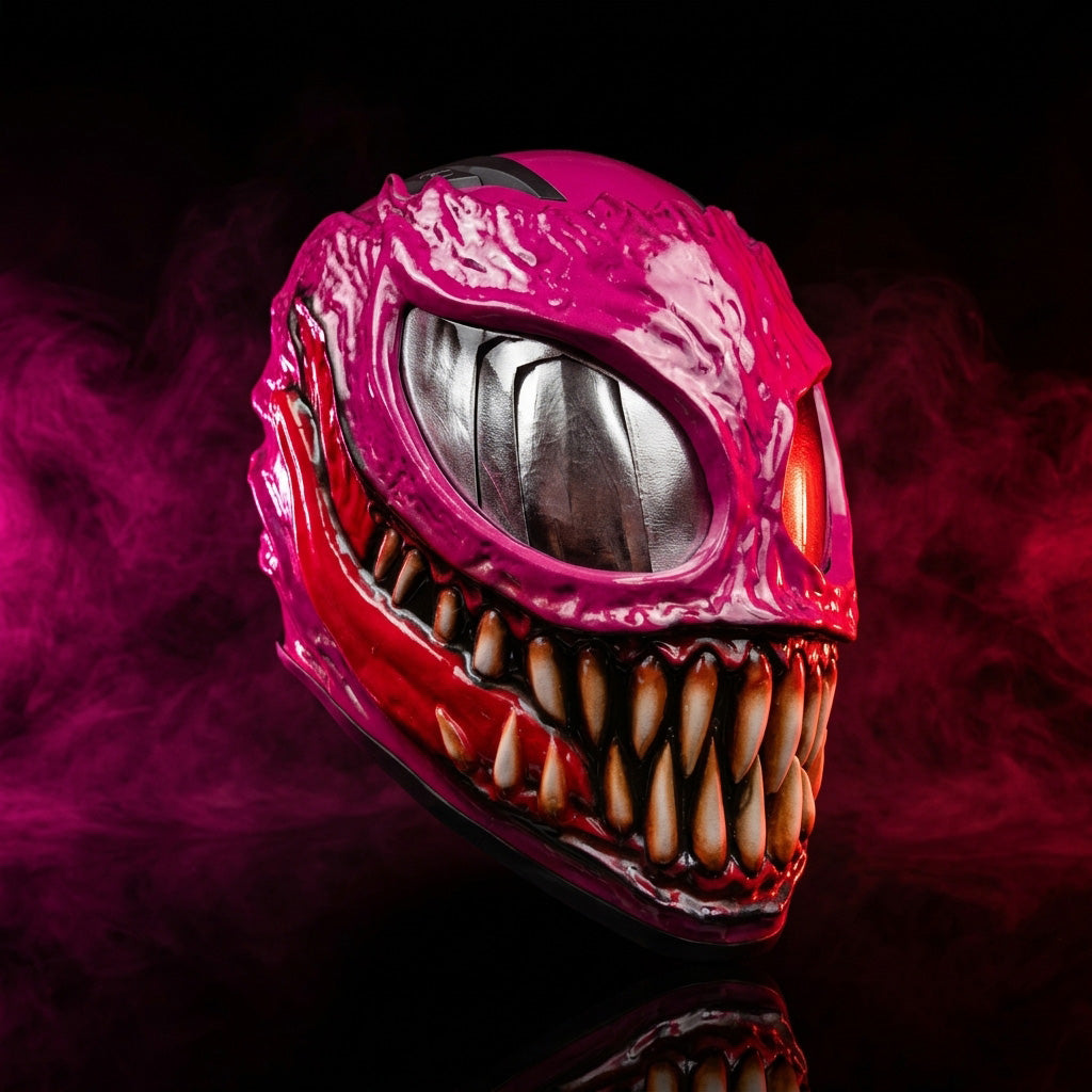 Toxic Pink Motorcycle Helmet | Bold Pink Helmet for women and Modern Riders