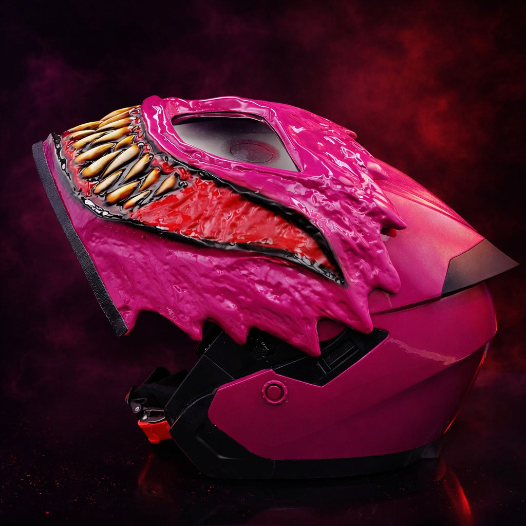 Toxic Pink Motorcycle Helmet | Bold Pink Helmet for women and Modern Riders